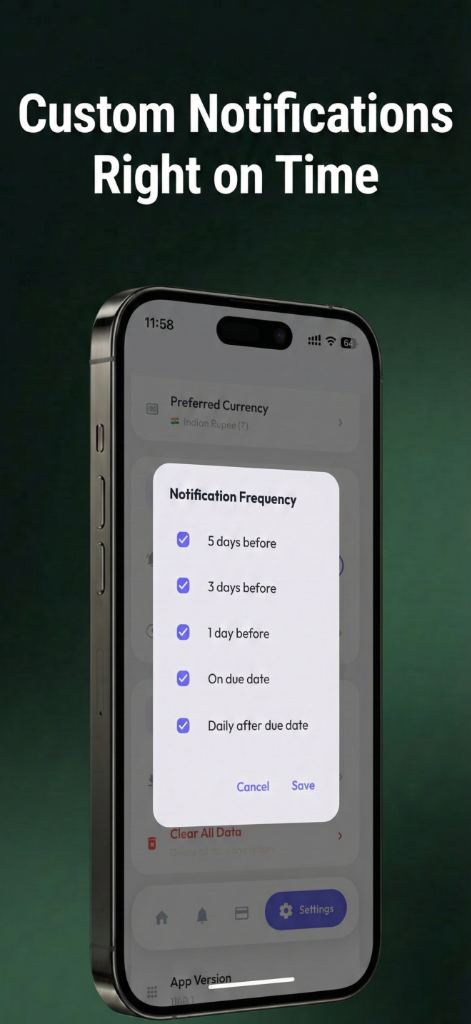 PayAlert Notification Screen